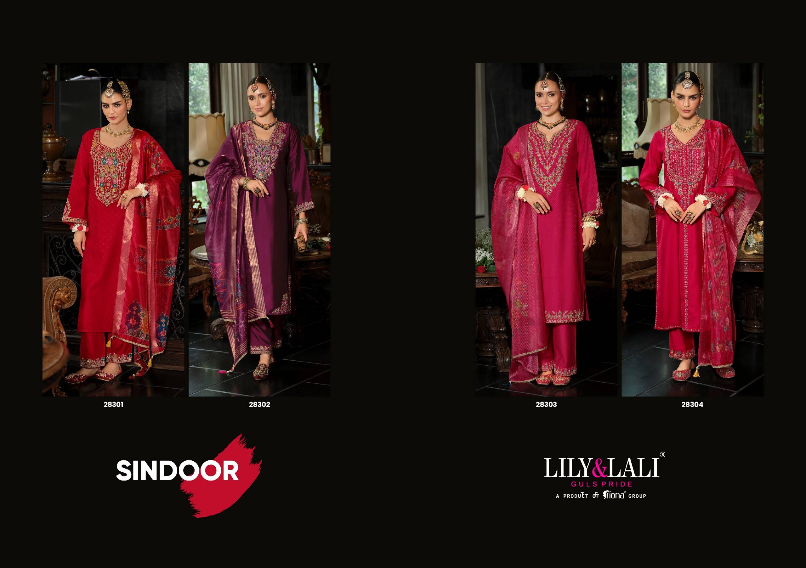 Sindoor by LILY & LALI 28301 to 28304 series Hand Work karwa chauth stitched dresses at Wholesale Price